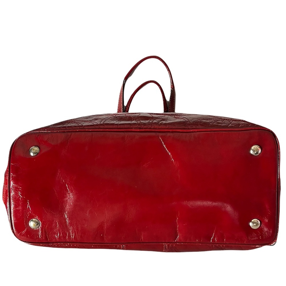 Coach Carryall Signature Stitch Frame (F15658) Berry Patent Leather Tote - Picture 6 of 14